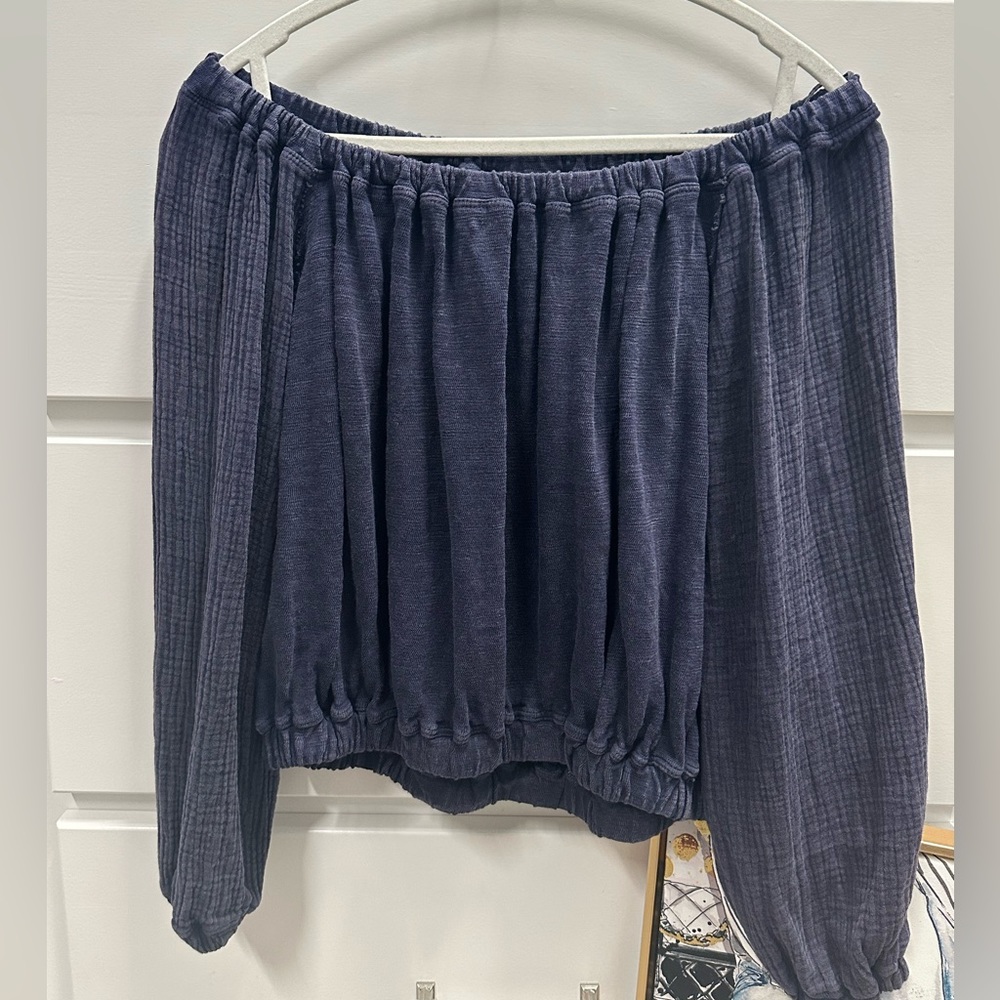 WE THE FREE Parfait Bubble off the shoulder Blouse NWT